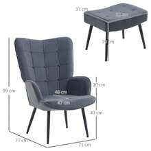 Reclining Armchair With Velvet Upholstery, Armrests And Footrest, Elegant Dining Chair And Comfortable Recliner - Teal Blue - View 3