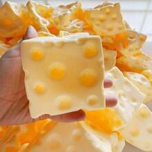 1pc 2026 Bestseller Square Ultra-Thin Cheese Ball Squishy Toy, TPR Shell Slow Rebound, Perfect Gift, Holiday Gift, Birthday Gift, Fun Gift - Multicolor - View 4