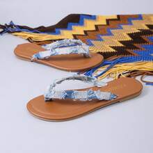 2026 New Women's Flip Flops Sandals, Casual Vacation Fashion Flat Sandals, Versatile Non-Slip Beach Thong Slippers - Navy Blue - View 2