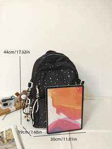 Stylish Backpack For High School Girls, Fresh & Sweet, Large Capacity Travel Backpack, Minimalist Design - Multicolor - View 8