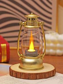 1pc Vintage Handheld LED Lantern Light (With Battery), Indoor Tabletop Decor LED Night Light, Home Decor Lantern Light, Wedding Party Holiday Camping Decor LED Oil Bottle Night Light - Yellow Light - View 13
