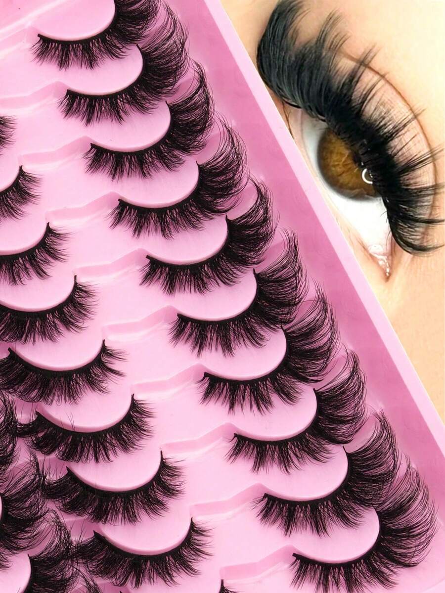20 Pairs Of Thick False Eyelashes, Fluffy And Curled, Thick Eyelash Extension Makeup - Fluffy Lashes - View 1