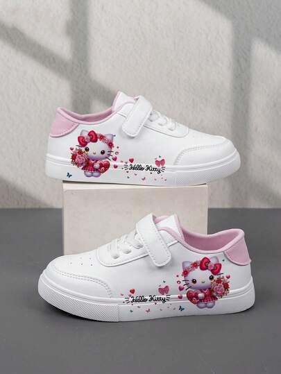  1 Pair Sanrio Fashionable & Affordable Shoes, Casual Sports Children's Shoes, Durable Basketball Shoes, Suitable For Daily Wear And Outdoor Activities, Christmas Gift, Light-Up Shoes, Outdoor Play Shoes, Fun Design Shoes, Cartoon Print Shoes, Breathable Fabric Shoes, Flexible Sole Shoes, Kids Sports Shoes, Athletic Shoes, Holiday Gift, 2D Flat