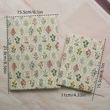 1 pieza Funda protectora de tela suave para cuaderno A5/A6 con patrón floral pequeño, funda de libro ajustable - Una pieza - Ver 3