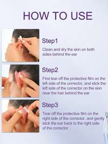 6pcs Ear Patches With Corrective Cut Ear Vertical Version Of V-Line Facial Stickers, V-Face Adhesive.Suitable For Daily Makeup, Prom Party, Wedding, Shopping, Dating, Dinner Team Building, Holiday Makeup, Mother's Day Gifts, Graduation Season Gifts,Festival Lashes,Rave Makeup,Rave Party. - Multicolor - View 3