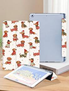 Dog Pattern Tablet Case, Compatible With IPad 9.7/10.2/10.5/10.9/12.9/Pro 11, 10th Generation, Compatible With Samsung Galaxy Tab S6 Lite 10.4-Inch, Compatible With Kindle Paperwhite 12th Gen 2024, Released In 2022 (11th Generation), Kobo Clara Color, Soft Fall Protection, Smart Stand/Auto Wake/Sleep - Multicolor - View 4
