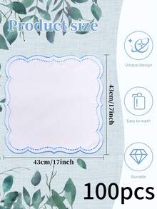1/2/4/6/12pcs Wavy Embroidered Napkins, Solid Color Square Placemats, Fresh Minimalist Style, Suitable For Kitchen, Dining Table, Parties, Weddings, Offices, Coffee Tables, Home Decor, All Seasons - Multicolor - View 17