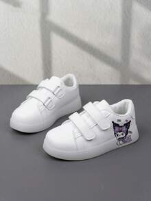 Sanrio 一双价格实惠、时尚的儿童休闲运动鞋，耐穿的篮球鞋，适合日常穿着和户外活动，万圣节礼物，夜光鞋，户外玩耍鞋，趣味设计鞋，卡通印花鞋，透气面料鞋，柔韧鞋底鞋，儿童运动鞋，休闲鞋，节日礼物，2D平底鞋 - 白色 - 查看 2