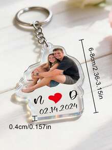 Personalized Couple Photo Acrylic Keychain, Custom Picture Keyring, Romantic Gift For Boyfriend Girlfriend, Anniversary Valentine Keepsake,Anniversary Gift, Birthday Gift. - Multicolor - View 14