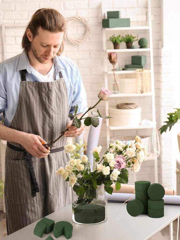 Xốp cắm hoa tròn, xốp cắm hoa khô ướt màu xanh lá cây, vật liệu cắm hoa tự làm, vật liệu cắm hoa bằng xốp ướt, bộ cắm hoa tròn bằng xốp ướt, thích hợp cho lối đi đám cưới với hoa tươi, hoa giả, đồ thủ công mỹ nghệ, trang trí hoa, nghệ thuật trang trí. - Nhiều màu - Xem 7