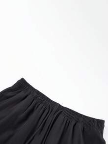 1 pieza Pantalones deportivos casuales y sueltos con cordón en la cintura, para verano, playa, vacaciones, uso diario, al aire libre, senderismo, running, fitness, estilo relajado, longitud hasta el tobillo, otoño - Negro - Ver 3