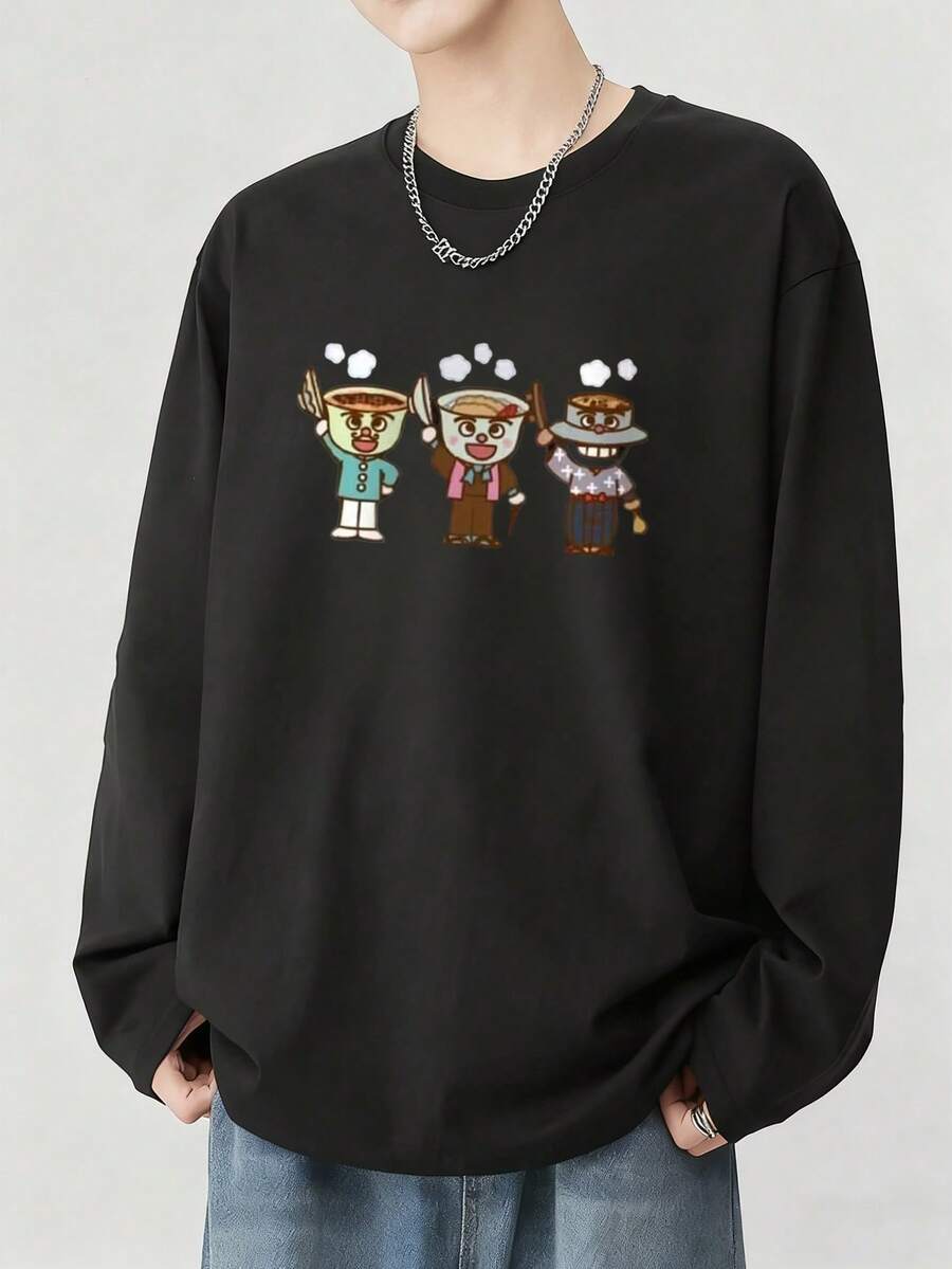 Men T-Shirts - 黑色 - 查看 1