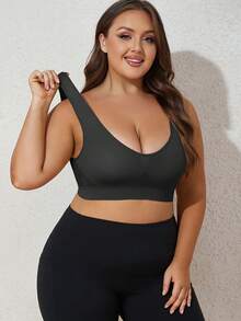 EssElegance Women's Sports Bra, Camisole, Wireless, Mesh Design, Breathable, High-Support, Shock-Absorbing, Yoga, Running, Training - Black - View 4