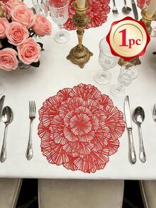 1-6 tấm lót bàn tròn bằng nhựa PVC màu vàng đồng, họa tiết hoa tối giản, có thể giặt, dễ lau chùi, chống trơn trượt, thích hợp trang trí bàn ăn cho các dịp lễ, đám cưới, tiệc tùng. - Nhiều màu - Xem 15