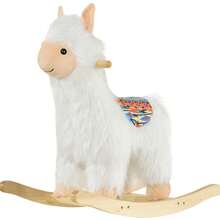 Llama Sheep Style Rocking Horse, Kids Ride-On Toy With Handle Grip & Saddle, Traditional & Fun Toddler Gift, 18-36 Months, White - White - View 5