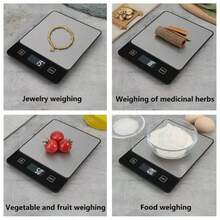 1pc 10kg/22lb Digital Kitchen Scale - Stainless Steel, Easy To Clean, Suitable For Baking And Cooking, Measures In G/Oz With 1g Precision, LCD Display, Tare Function, Batteries Not Included (2*AAA) - Multicolor - View 9