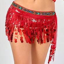 肚皮舞亮片流苏裙，时尚肚皮舞腰裙 - 彩色 - 查看 14