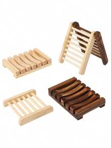 Wooden Soap Dish, Shower Soap Rack, Self-Draining Soap Holder, Bathroom Soap Tray, Suitable For Handmade Soap - Multicolor - View 3