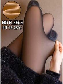 1pc 220g/80g Women's Tights, Warm Lining Pantyhose, Black Sexy Sheer Plus Size Pantyhose, Thick Thermal Lined Warm Pantyhose For Autumn/Winter, Business Pantyhose For Winter (-5-15 ° C) - 黑色 3 - 查看 7