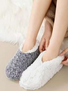 1双女士秋冬加绒保暖袜，柔软防滑家居/睡眠袜 - 彩色 - 查看 4