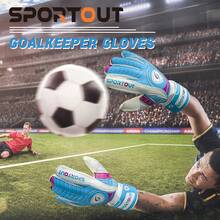 Guantes de portero de látex de 4 mm con protección de dedos, guantes de portero de fútbol transpirables, adecuados para jóvenes y adultos - Azul - Ver 7