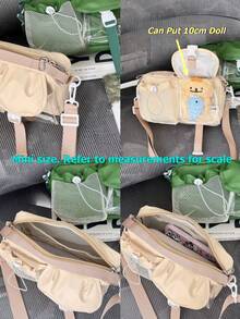 迷你尺寸包包，请参考尺寸说明。2026新款女士多口袋实用斜挎包，Y2K原宿风痛包，适合青少年女孩和女性的街头风单肩包，可爱网眼迷你斜挎包，科技风小巧斜挎包，适合学生的百搭日常单肩包，透明包。 - 黑色 - 查看 6