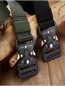 Tactical Functional Outdoor Multifunctional Nylon Waist Belt With Quick Release Metal Buckle, Suitable For Cargo Pants And Canvas Pants - Black - View 11