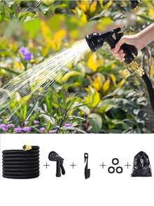 Garden High-Pressure Car Wash Water Gun Magic Automatic Hose Gardening Water Pipe Retractable Hose - Black - View 3