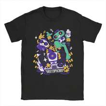 Camiseta de algodón  para parejas, verano, camisetas divertidas Y2K, cuello redondo, camiseta hip hop, tallas grandes, tops de dropshipping - Negro - Ver 10