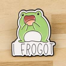 Cute Frog Series Enamel Pin Funny Animals Quotes Brooch Pins Lapel Pin Badge On Backpack Clothing Accessories Jewelry Friends Gifts - Green - View 4