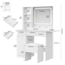 Blanco Tocador de Maquillaje Pequeño con Espejo y Luces, para Dormitorios Compactos - Tipo de Enchufe B USA (110-127V) - Ver 8