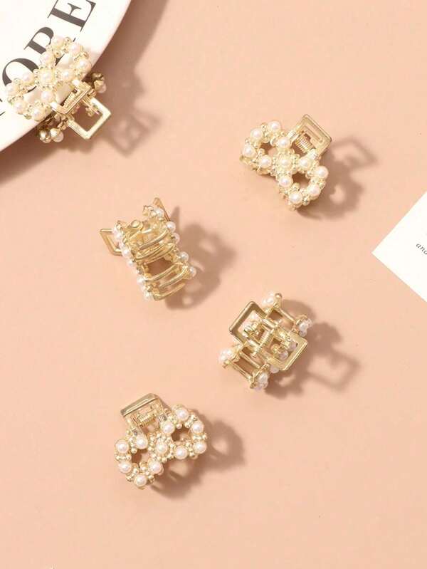 2 pièces Pinces à cheveux élégantes avec nœud et faux perles pour femmes, ambiance douce convenant pour le port quotidien, les séances photo, les sorties, les fêtes, les trajets, les vacances, le lavage du visage, le maquillage, assortir les tenues, accessoires pour cheveux des femmes