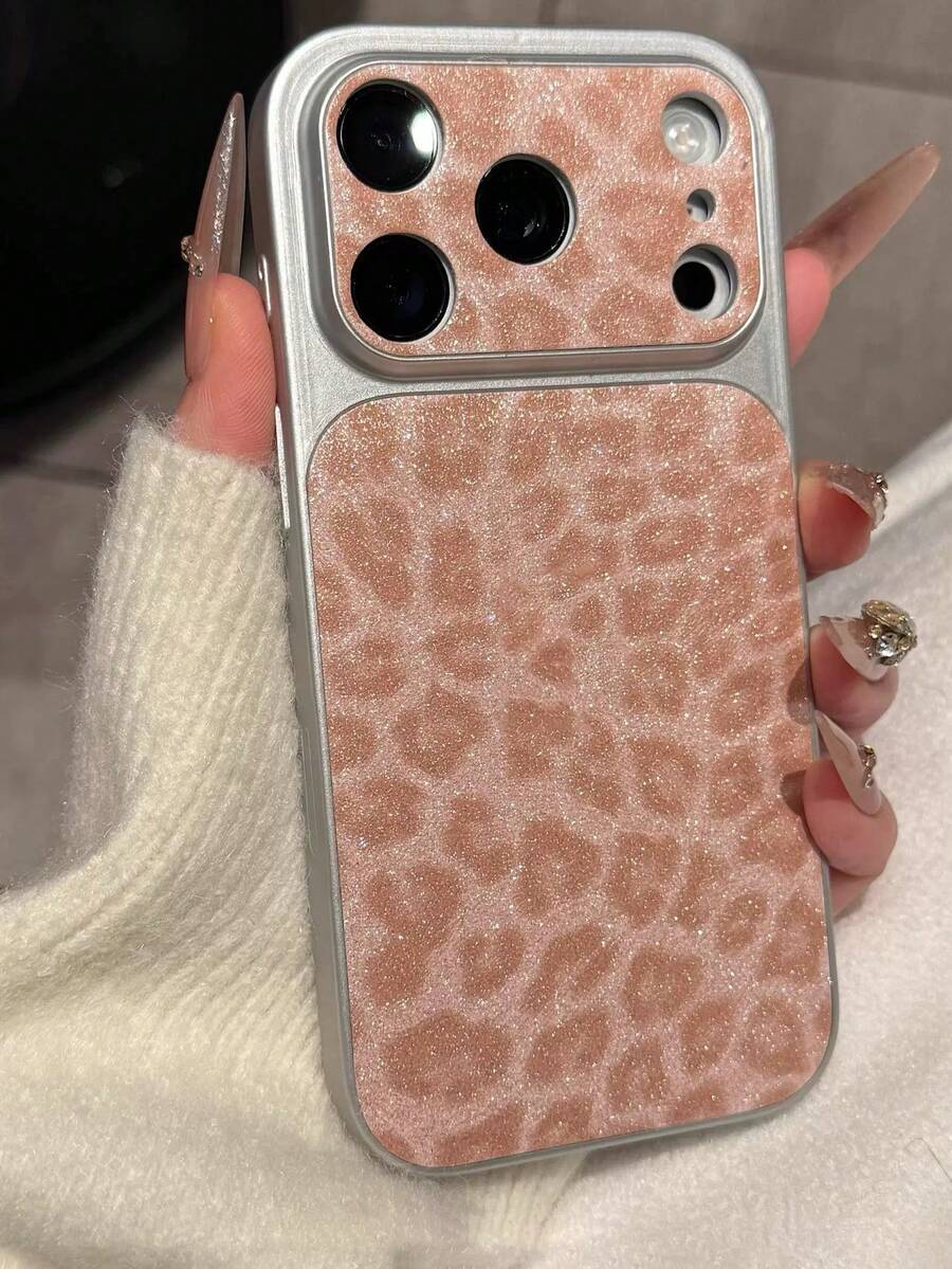 豹纹时尚手机壳，兼容 17、17 Pro、15、16 Pro Max、13、14、15 Pro、17 Air、Pro Max，女士防摔保护套 - 粉色 - 查看 1