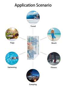 1条海洋生物珊瑚贝壳海螺印花沙滩巾，超强吸水速干，柔软轻便，适合游泳、沙滩、游泳、户外露营旅行，是理想的沙滩必备品。 - 彩色 - 查看 8