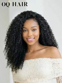 OQ 200% 密度 14-26 英寸隐形抽绳 360° 佩戴假发，蓬松卷曲，预漂白发结，隐形贴合带，无胶假发，预拔发际线，蕾丝前假发，100% 真人发假发，无胶假发，无胶闪亮假发，Y2k 真人发假发，情人节礼物，发饰，100% 真人发假发，真人发蕾丝假发，日常佩戴，快速发货，女士快速发货，度假旅行适用
