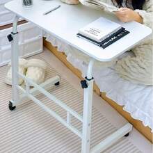 SOYTO Escritorio para Portátil, Escritorio para Laptop con Ruedas, Escritorio de pie móvil con Altura Ajustable, Fácil de Montar, Ideal para Oficina, Desayuno, café (80 x 40 cm, Blanco Cálido) - Blanco - Ver 3