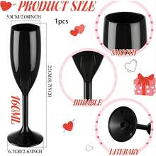 1/2/3/6/12/24 Pcs Personalized Shatterproof Champagne Flutes, Bride Party Wine Glasses, 6oz (170ml), Acrylic Shatterproof Material, Suitable For Wedding, Wedding Decor, Party And Bridesmaid Gifts - Multicolor - View 12