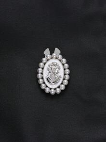 1/2/4pcs 31mm Vintage Embossed Pearl Buttons, Elegant Metal Fashion Buttons For Women's Clothing, Crystal Button Covers, Detachable Button Clips, Crystal Decor Buttons Suitable For Dresses, Suits, Shirts Etc., With Pliers, Gunmetal - Multicolor - View 15