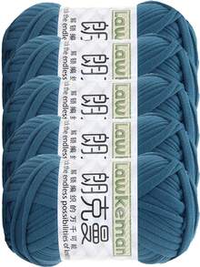 Lawkeman 5 peças/500g Fio de Camiseta - Fio de Poliéster de Alta Qualidade, 30m/peça - Fio de Tecido Macio, Adequado para Crochê, Fio de Tricô Multicolorido - Ideal para Cestas, Bolsas, Mantas, Chapéus, Brinquedos, Lenços DIY - Multicolorido - Visão 23