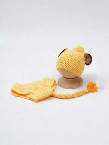 Newborn Baby Lion Photography Props Outfit, Handmade Crochet Knit Dog Puppy Bee Fox Animal Costume Set, Infant Boy Girl Photo Shoot Hat & Diaper Cover Suit - Multicolor - View 8