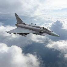 1/100 Scale Eurofighter Typhoon German Jet Die-Cast Model - Display/Collection Gift - Light Grey - View 4