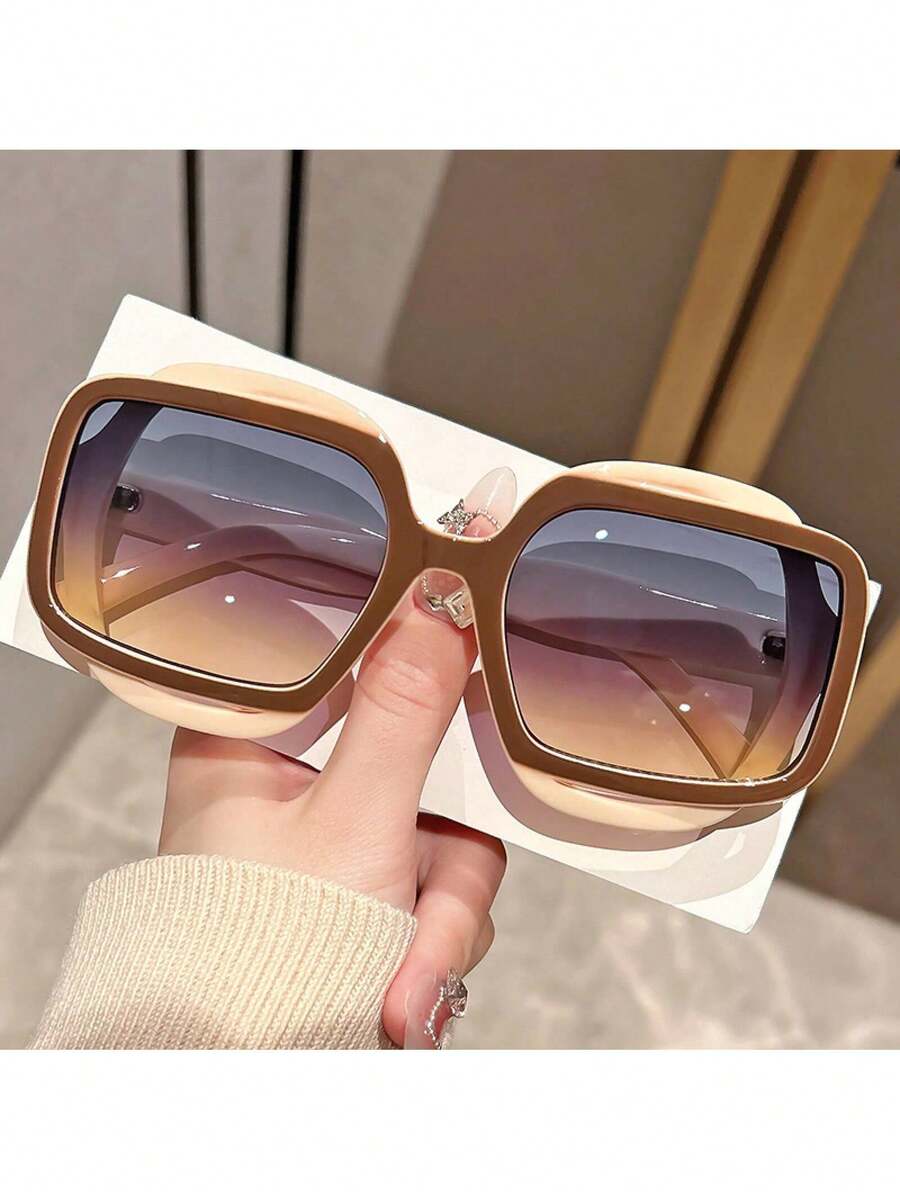Polygonal Color-Block New Fashion Glasses Unisex Retro Y2K Personality High-End Glasses Party - 橘子 - 查看 1