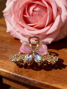 情人节礼物 Y2K 甜美少女风 炫彩蝴蝶花瓣水钻发夹 炫彩花瓣+水滴形水钻精致发夹 多色可选 适合情人节约会/日常通勤/女生聚会 甜美美学发饰 - 彩色 - 查看 4