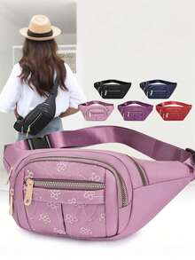 男女通用多功能大容量防水腰包，经久耐用，适合商务和建筑工地使用（图案随机裁剪） - 彩色 - 查看 2