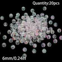 20 piezas de cuentas de vidrio con brillo de colores para hacer manualidades de joyería DIY, suministros de artesanía, regalos de , decoración del hogar, pequeños accesorios - Hazlo tú mismo - Ver 11