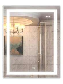 Espejo Luz Led Touch Pared Tocador Baño Vestidor 3 Luces Rectangular Con Marco - Tipo de Enchufe A USA (110-127V) - Ver 6