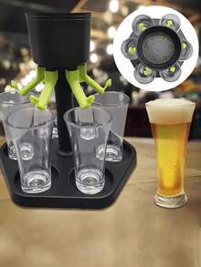 1-Piece Wine Dispenser Set With 6 Cups - Beverage & Wine Server, Perfect For Parties And Picnics