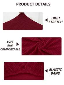 1pc Jacquard Solid Color Elastic Square Stool Cover, Soft & Fashionable Furniture Protector Slipcover, Suitable For Living Room, Bedroom Or Office Decor, Machine Washable, Multi-Functional Chair Cover, Snug Fit - Multicolor - View 4