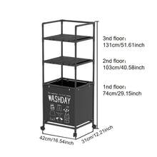 1pc Multi-Layer Bathroom Storage Rack With Swivel Wheels, Laundry Hamper, Underwear & Clothing Organizer - Multicolor - View 11