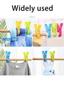 Plastic Beach Towel Clips, Clothesline Clips, Windproof Clothesline Clips, Large Cute Windproof Clothesline Clips, Plastic Blanket Clips. Use These Bright And Durable Beach Towel Clips To Secure Your Beach Towels! Windproof Seamless Bedsheet And Sock Clips Suitable For Home And Travel Use. - Multicolor - View 4